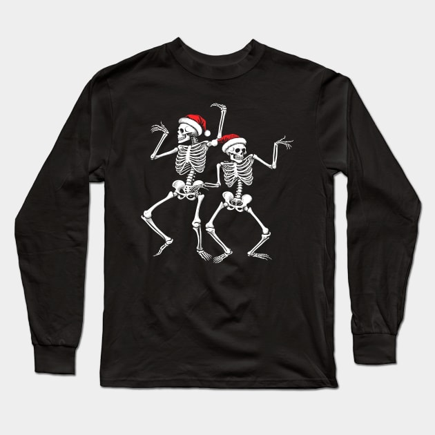 Spooky Christmas Skeletons Long Sleeve T-Shirt by TwistedCharm